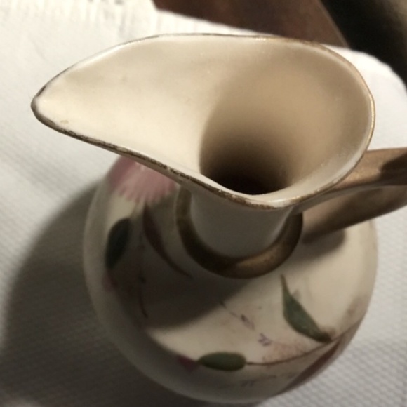 Antique Austrian Porcelain Vase with Handle~Hand Painted Flowers-Signed - Picture 5 of 12